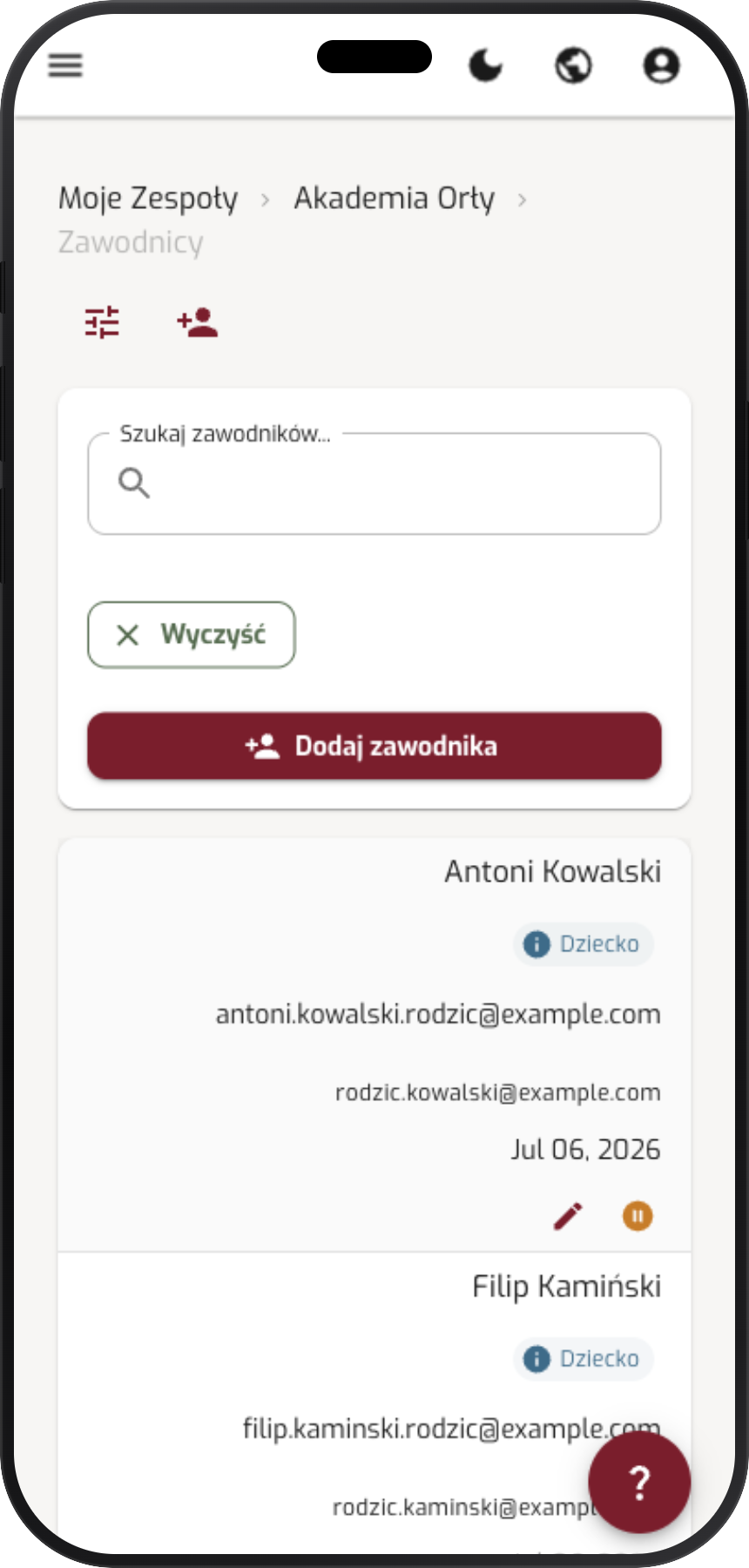 Ekran aplikacji Vataha